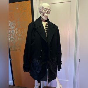 Peacoat with pleather paisley design. Brand is “Skies are Blue